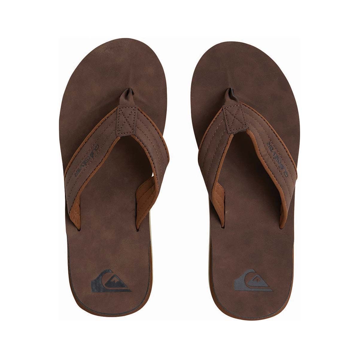 Quiksilver Men's Carver Nubuck Thongs, Brown, bcf_hi-res