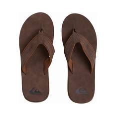 Quiksilver Men's Carver Nubuck Thongs, Brown, bcf_hi-res