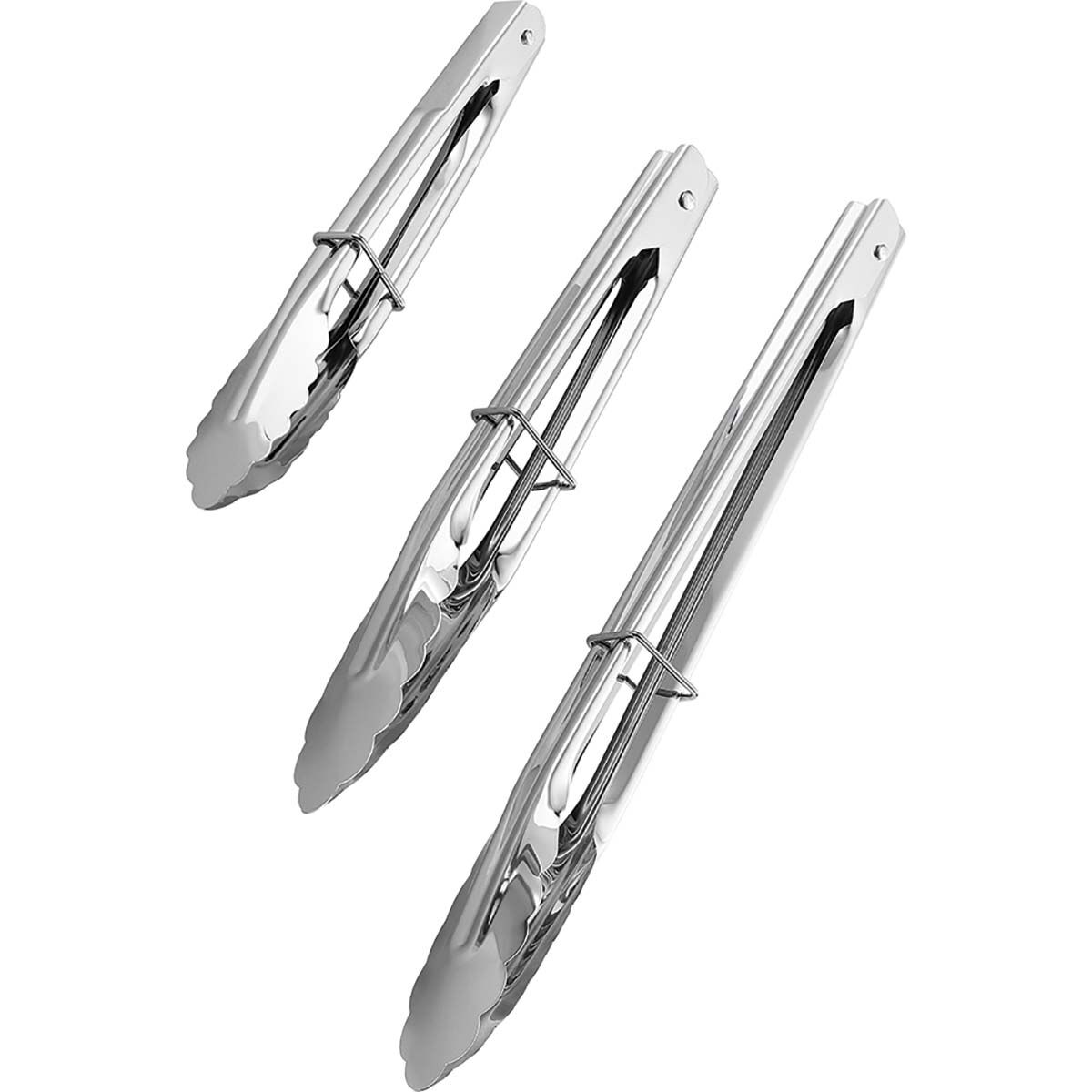 BCF Stainless Steel 3 BBQ Tongs Set, , bcf_hi-res