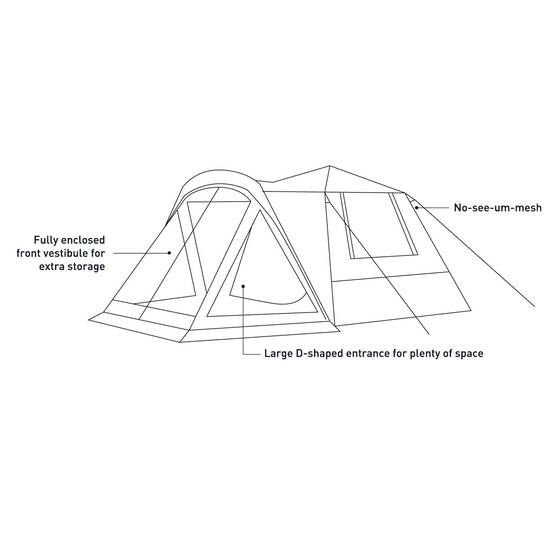 earth by Wanderer® Mataranka Recycled Material Instant Tent 6 Person, , bcf_hi-res
