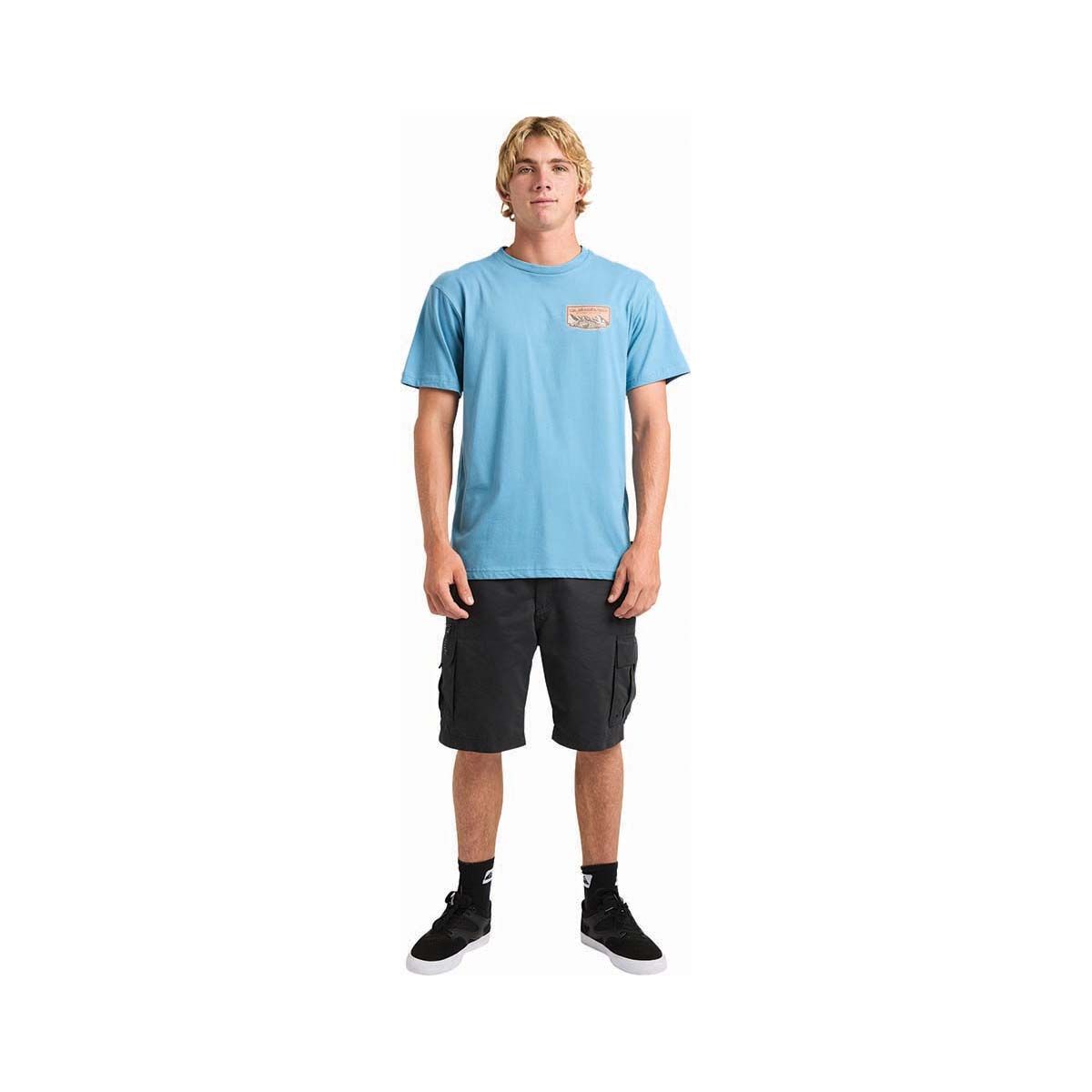 Quiksilver Men&rsquo;s Ground Swells Short Sleeve Tee, Airforce Blue, bcf_hi-res