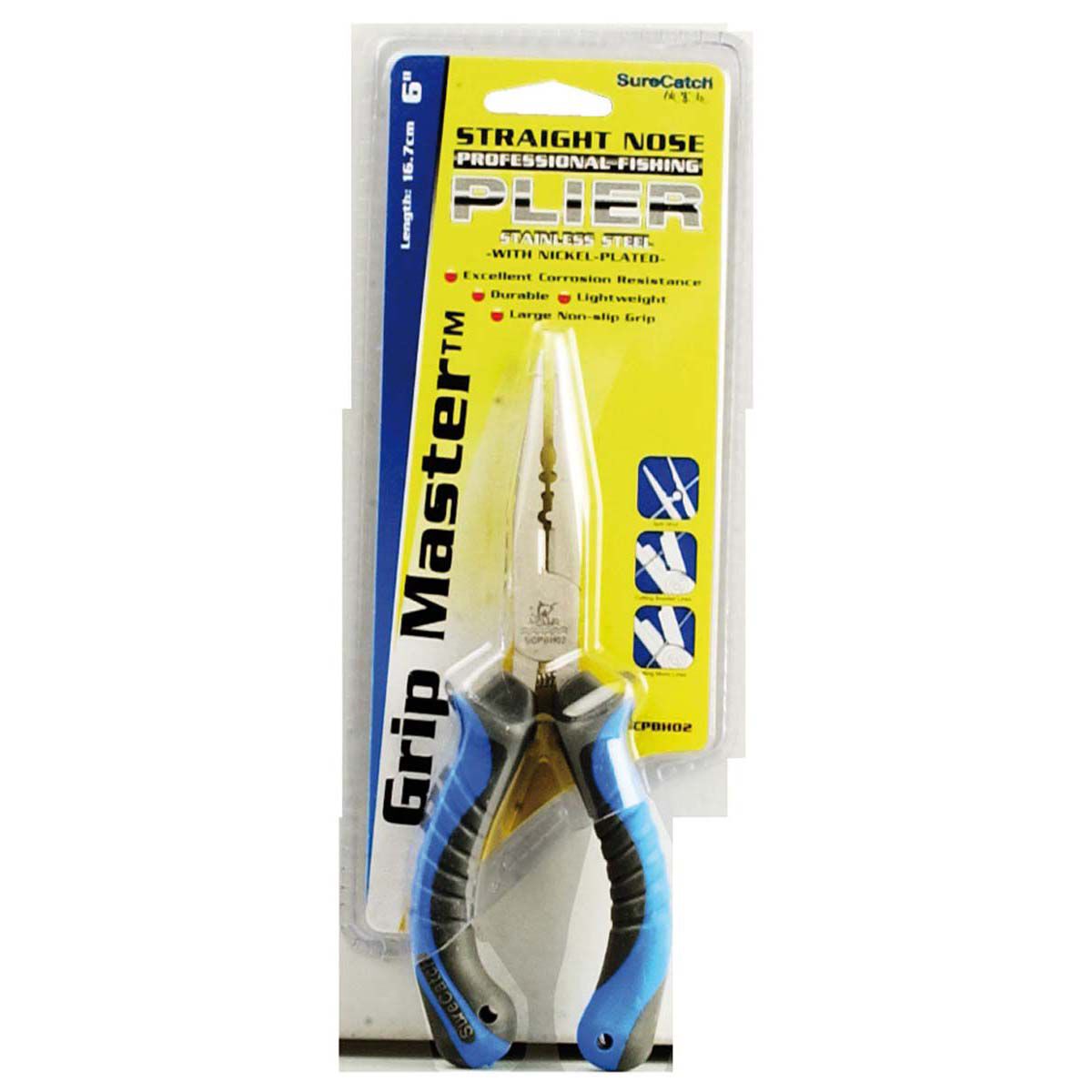 Surecatch Gripmaster Bent Nose Pliers 6in, , bcf_hi-res
