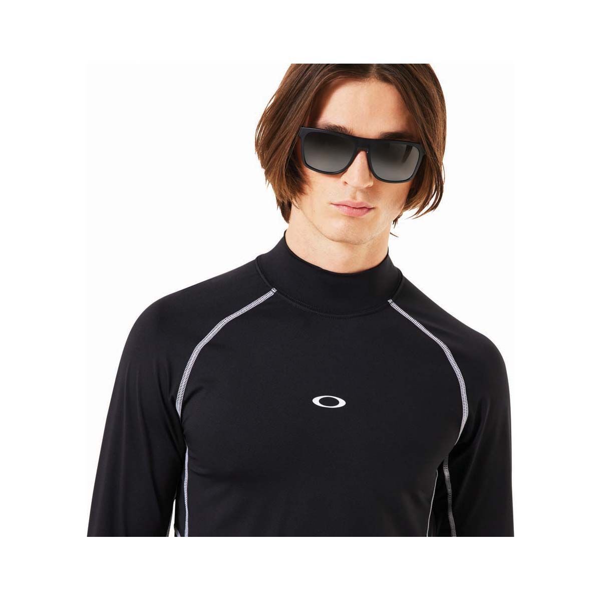 Oakley Men&rsquo;s Elements Bhodi Ellipse Long Sleeve Rashie, Blackout, bcf_hi-res