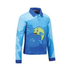 BCF x OzFish Kids' Fishing Shirt Blue 4, Blue, bcf_hi-res