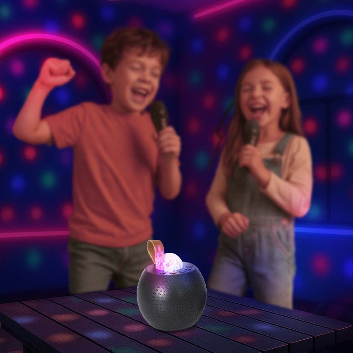Mirabella Portable Karaoke Set with Disco Light, , bcf_hi-res