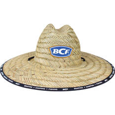 BCF Unisex Brand Straw Hat Natural 60cm, Natural, bcf_hi-res