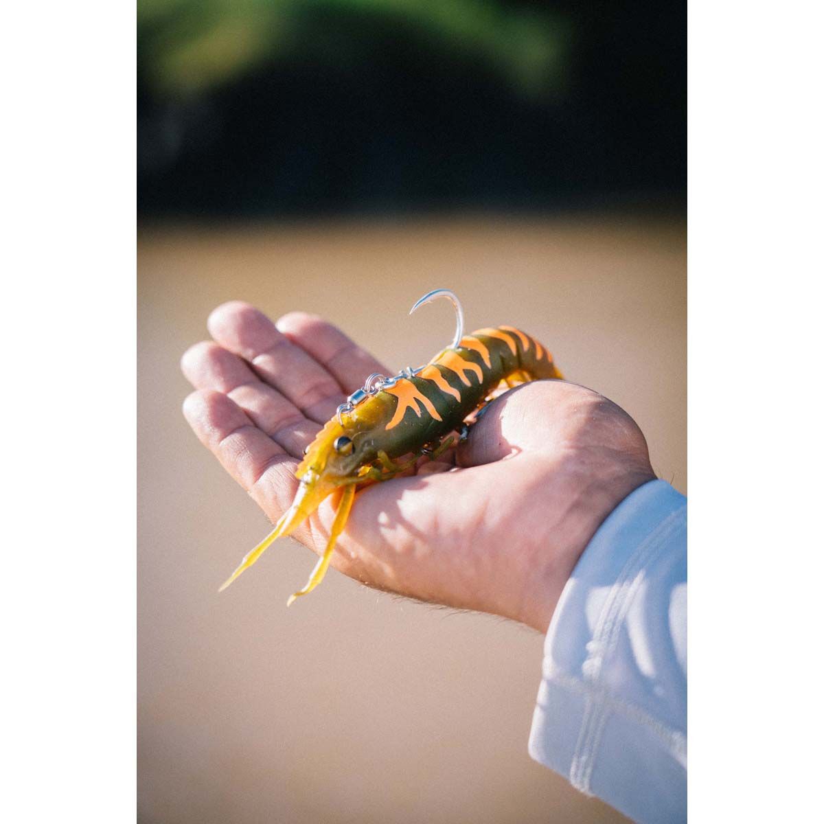 Nomad Live Ops Sumo Shrimp Pre-Rigged Soft Plastic Lure 5in Hyper Tiger, Hyper Tiger, bcf_hi-res