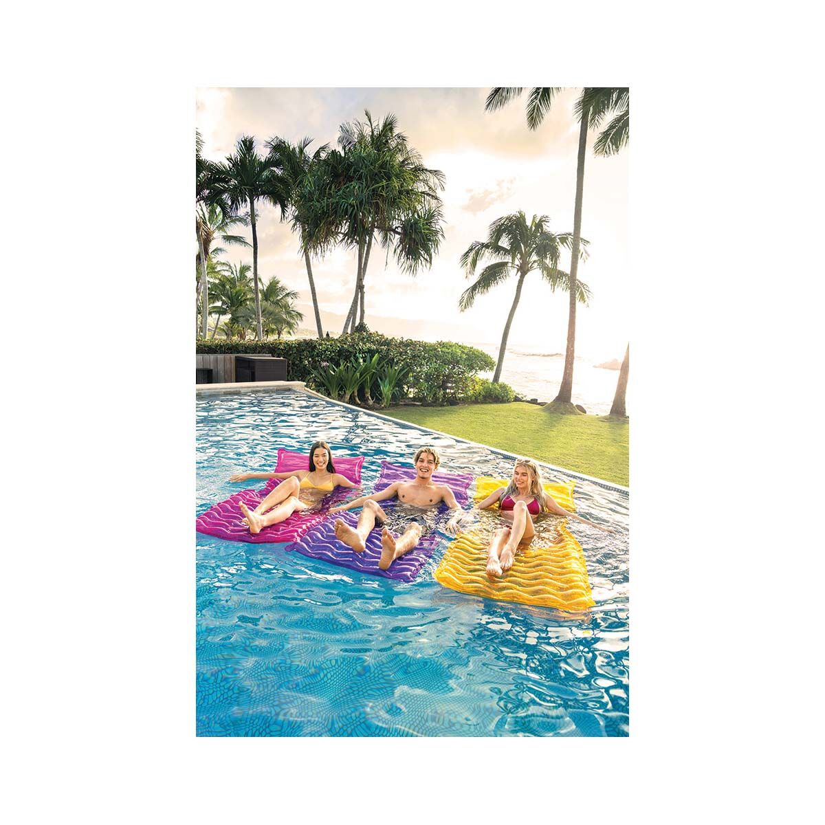 Intex Tote N Float Wave Inflatable Pool Mat, , bcf_hi-res