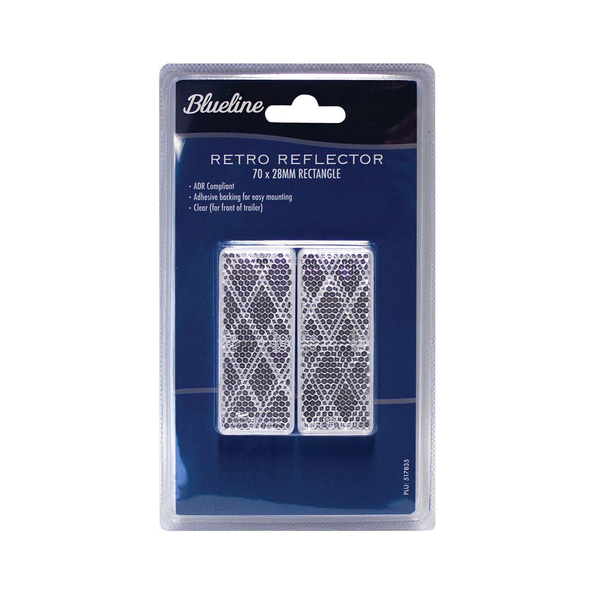 Blueline Trailer Reflectors 70x28mm 2 Pack Clear, Clear, bcf_hi-res