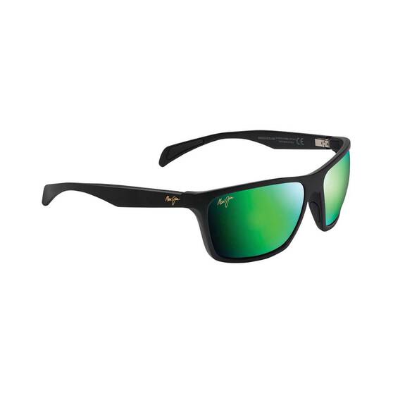 Maui Jim Men's Makoa Sunglasses Black / Green Mirror, Black / Green Mirror, bcf_hi-res