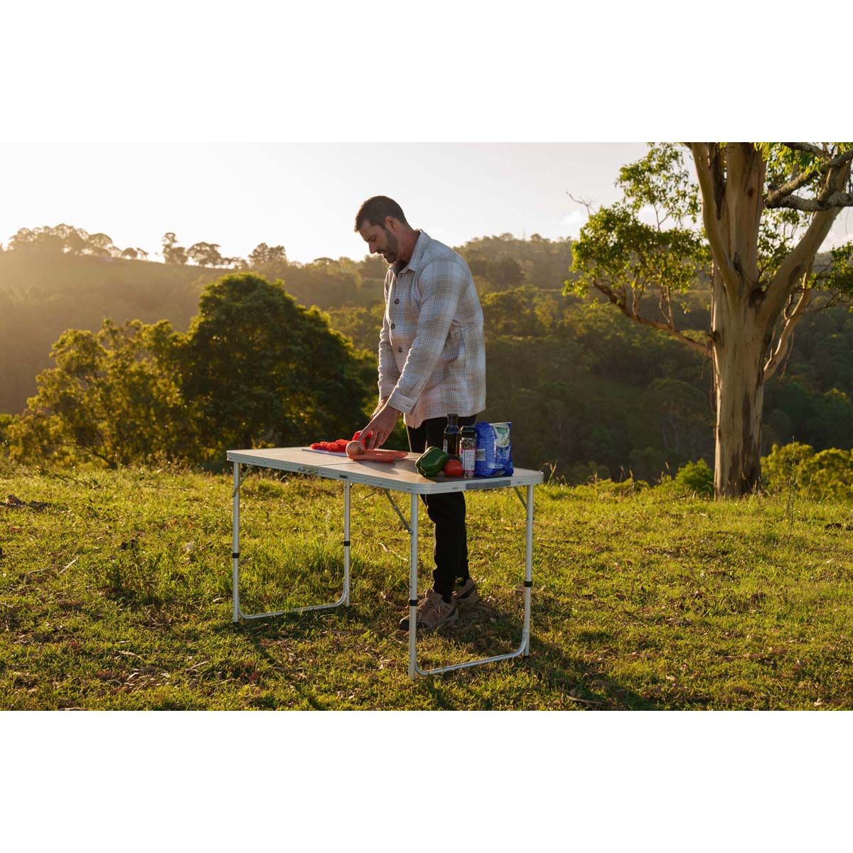 Wanderer Folding Wood Look Table, , bcf_hi-res