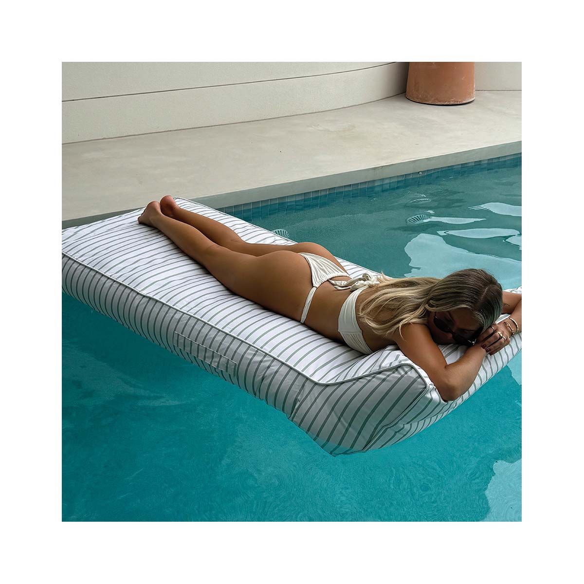 SUNNYLiFE La Palma Luxe Sage Inflatable Lie-On Lounge, , bcf_hi-res