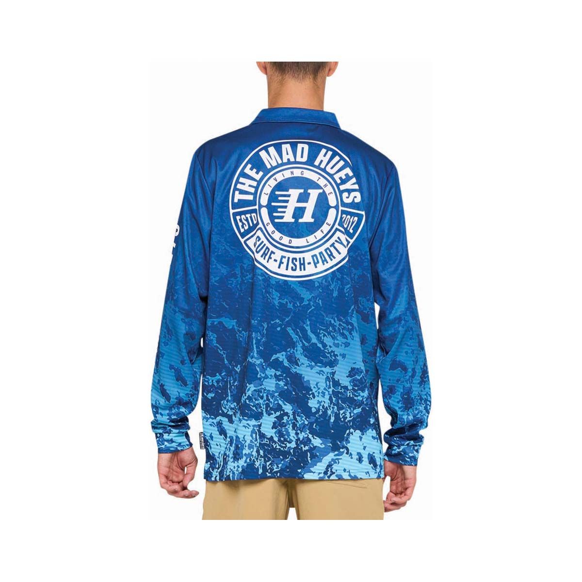 The Mad Hueys Men's Living The Good Life Fishing Shirt Pacific Blue S, Pacific Blue, bcf_hi-res