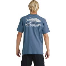 Quiksilver Men’s School’s Out Short Sleeve Tee Majolica Blue S, Majolica Blue, bcf_hi-res