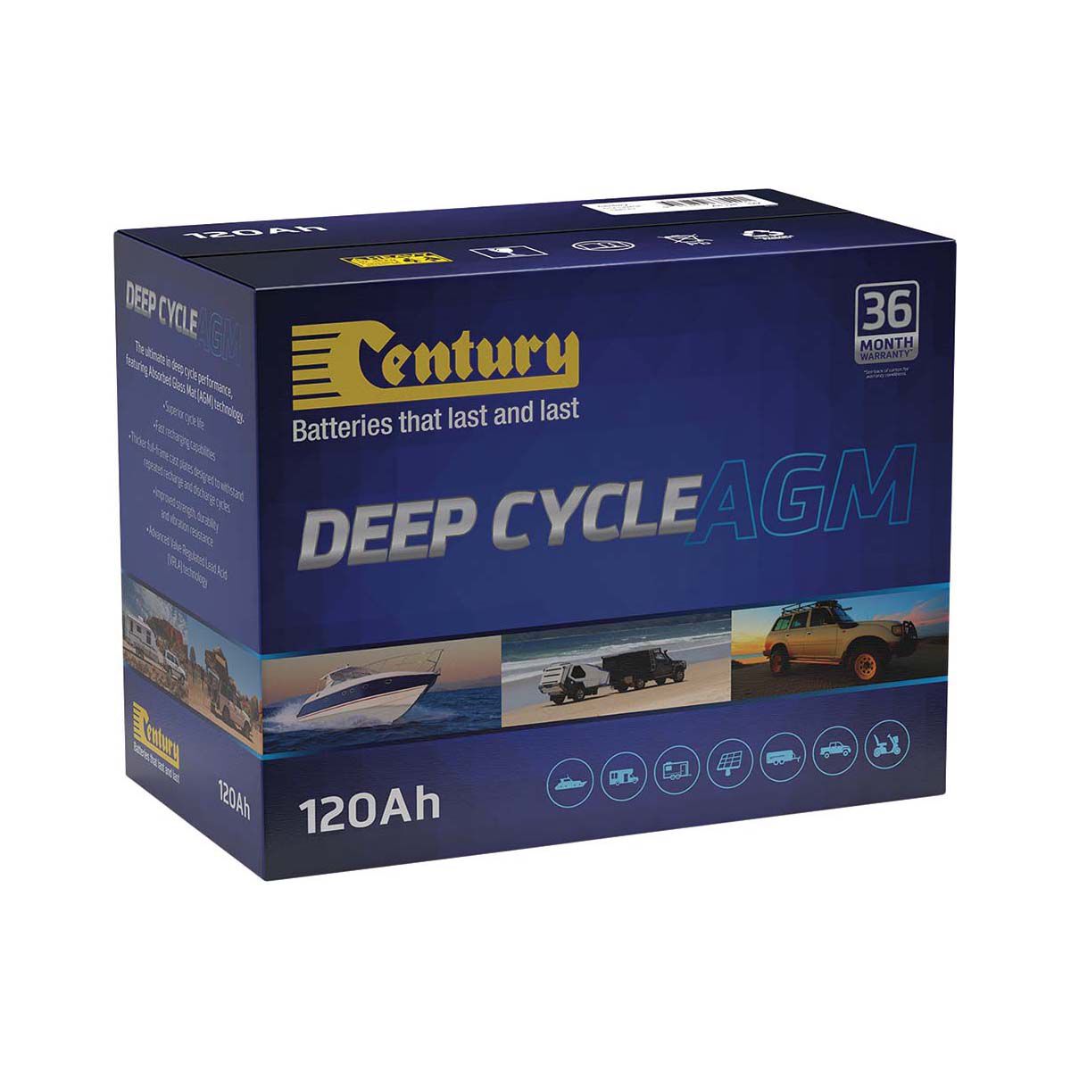 Century Deep Cycle AGM Battery C12-120XDA, , bcf_hi-res