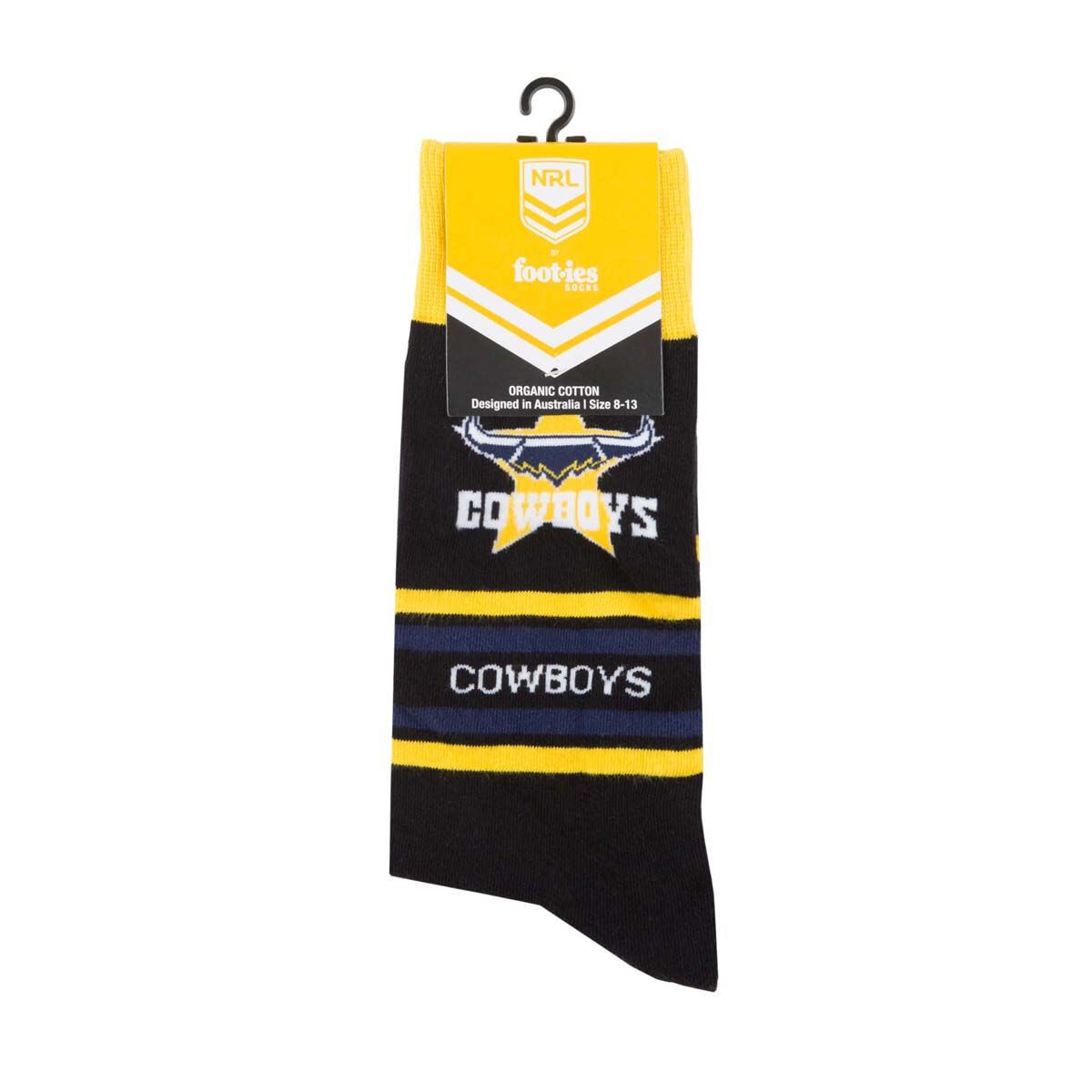 Foot-ies North Queensland Cowboys Stripe Organic Cotton Socks, , bcf_hi-res