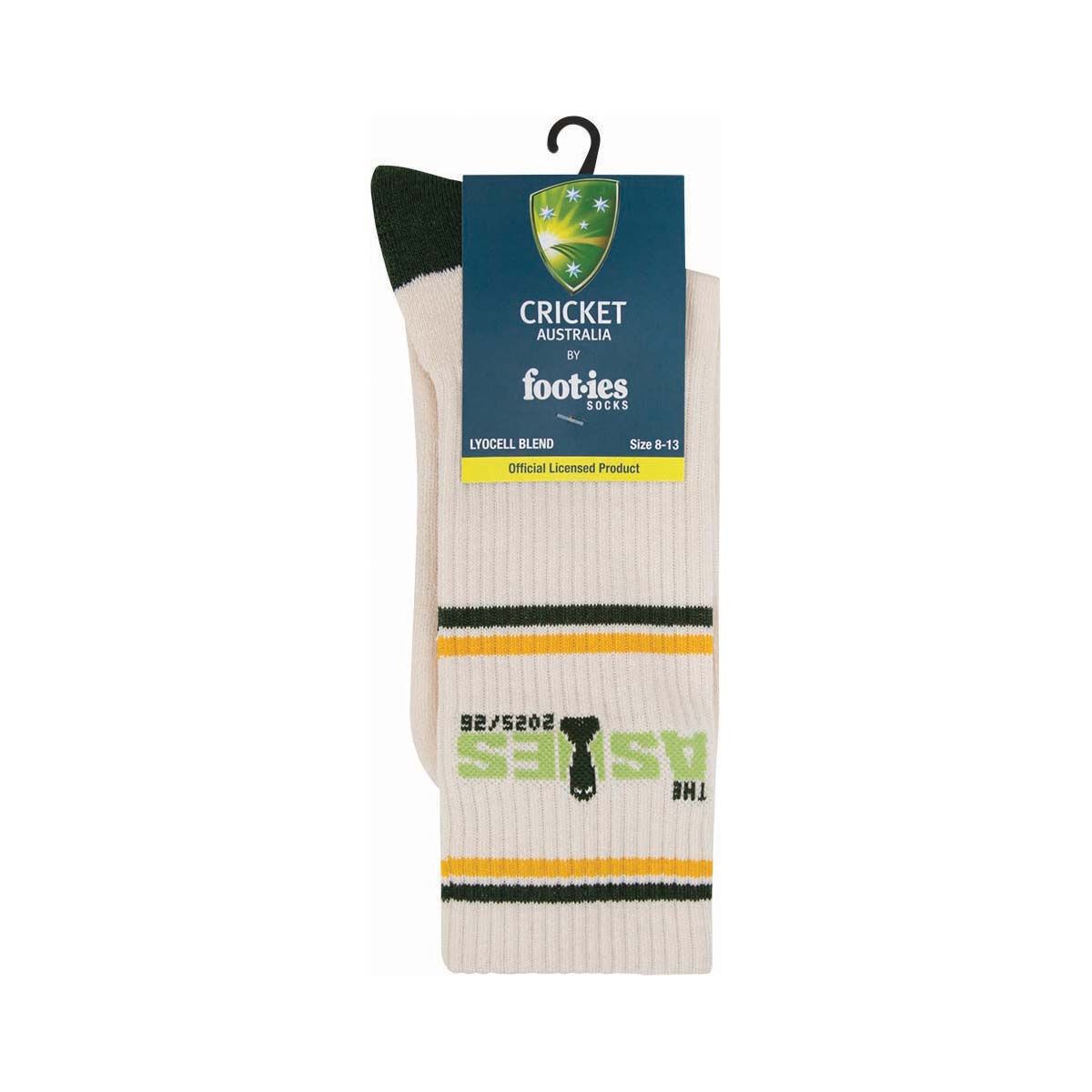 Foot-ies x Cricket Australia Ashes Socks Cream M/L, Cream, bcf_hi-res