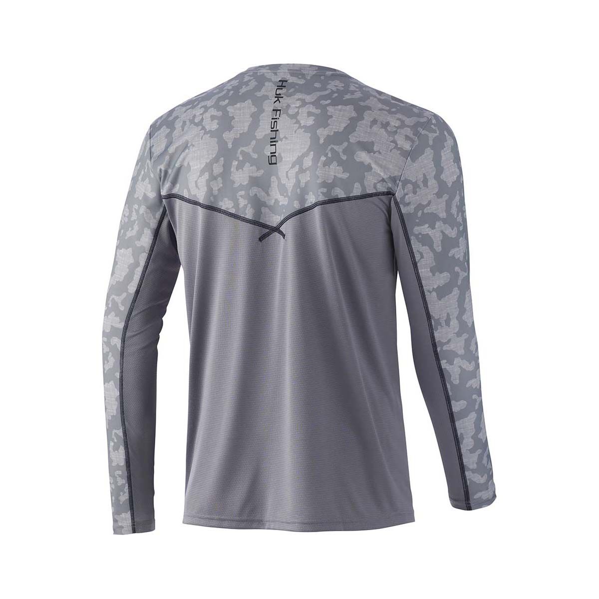 Huk Men's Running Lakes Icon X Long Sleeve Fishing Shirt Overcast Grey 2XL, Overcast Grey, bcf_hi-res