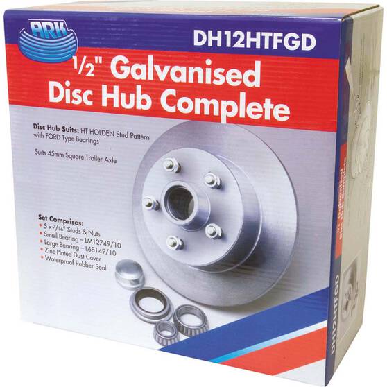 ARK Galvanised Disc Hub to suit Holden HT 0.5in, , bcf_hi-res