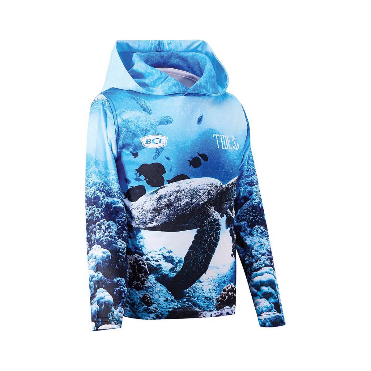 BCF x Tide Kids' Turtle Hooded Fishing Shirt, , bcf_hi-res