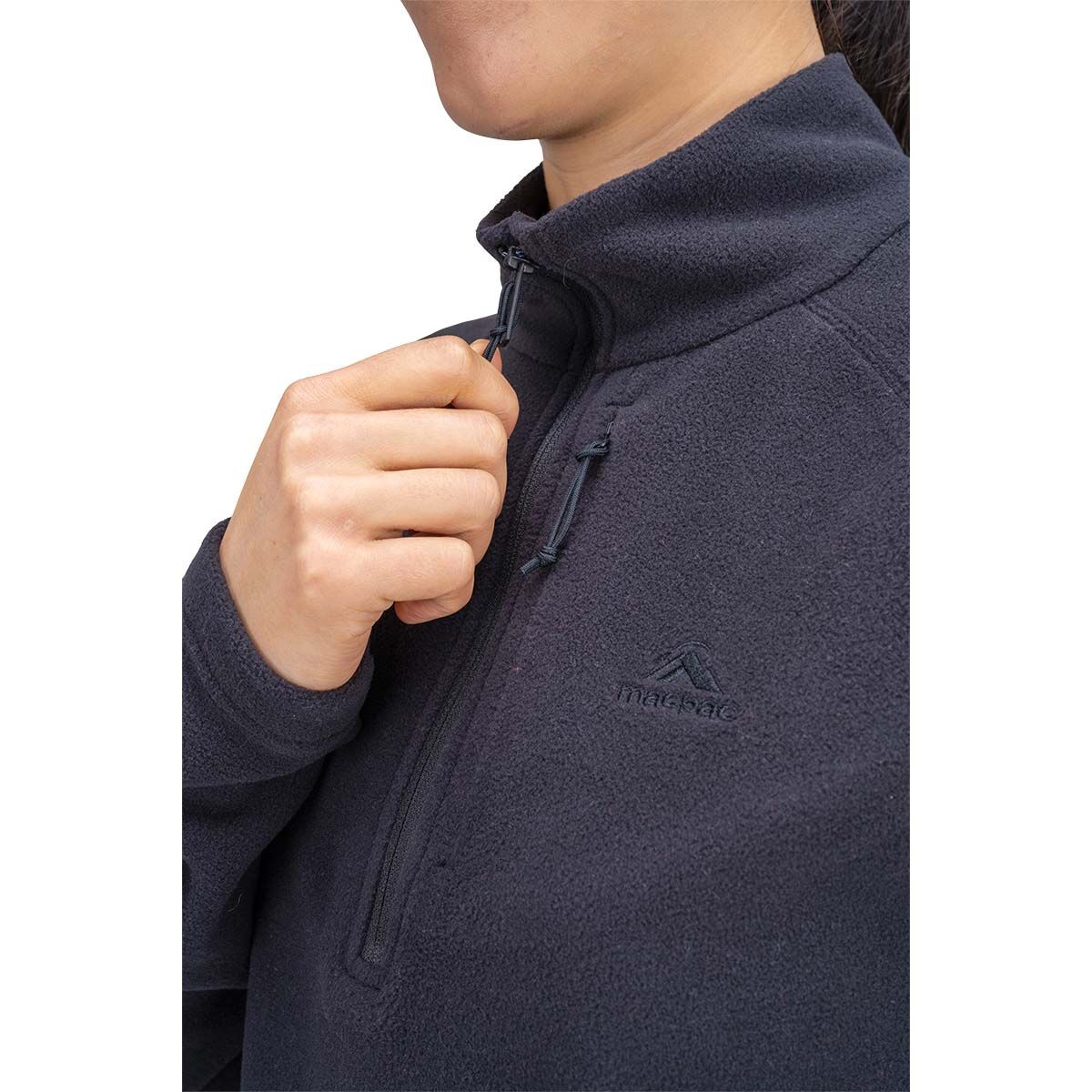 Macpac Women's Tui Fleece Pullover V6 Black 10, Black, bcf_hi-res