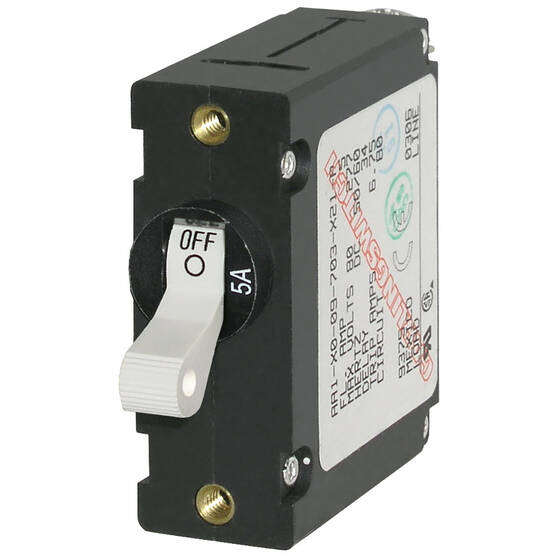 Blue Sea Systems A Series Toggle Circuit Breaker, White, bcf_hi-res