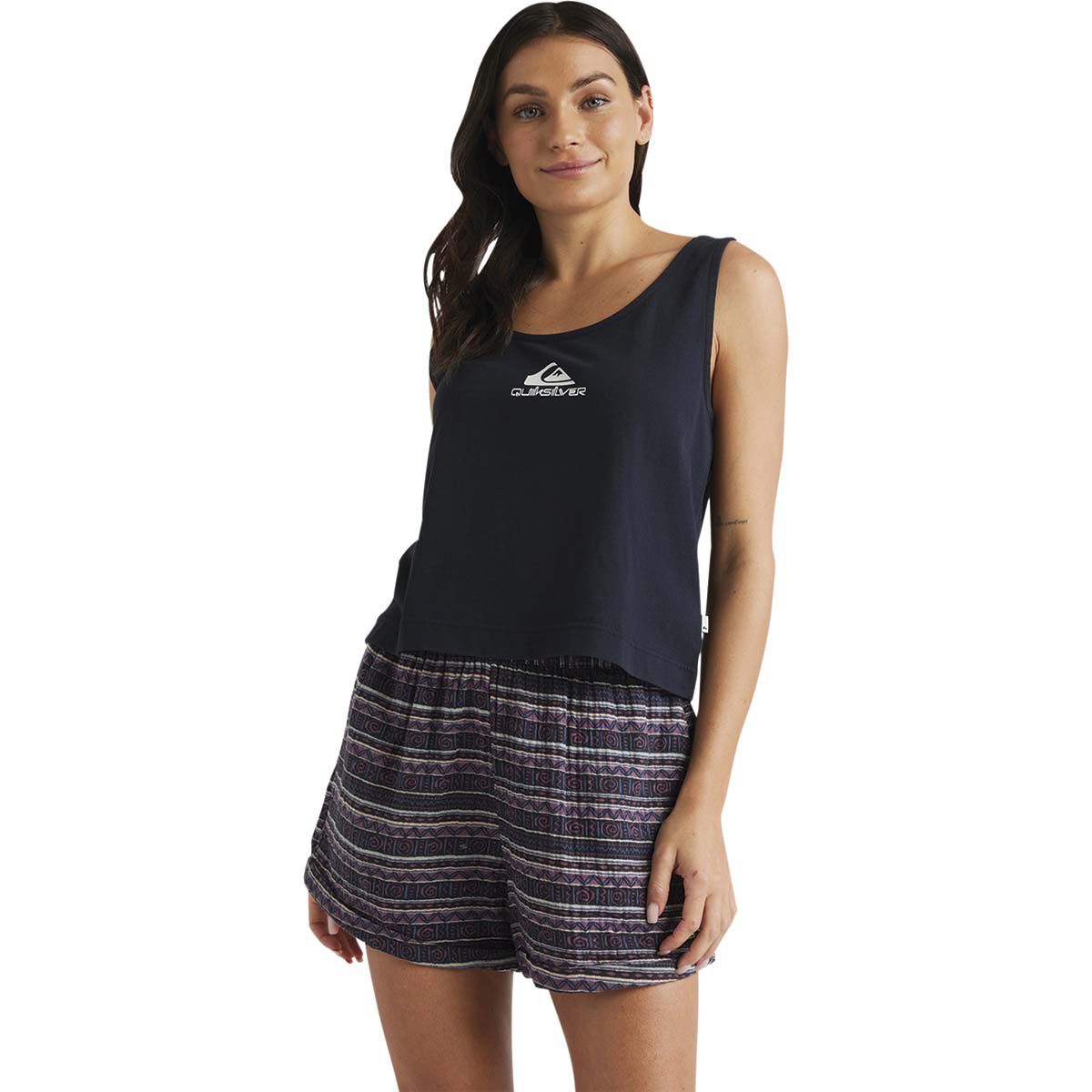 Quiksilver Comp Logo Tank for Women, Black, bcf_hi-res