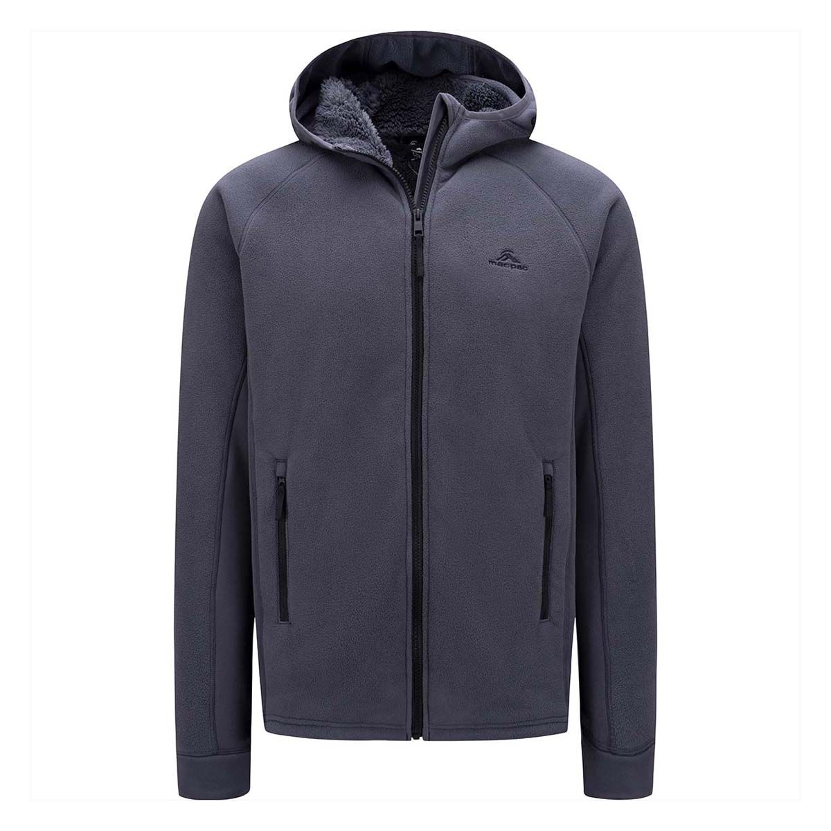 Macpac Men's Mountain Hooded Fleece Jacket Forged Iron XS, Forged Iron, bcf_hi-res