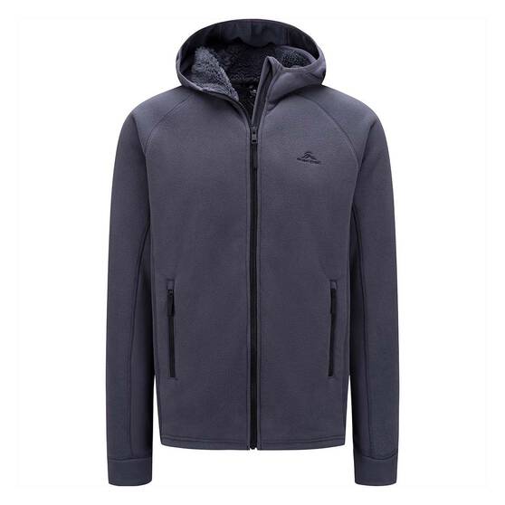 Macpac Men's Mountain Hooded Fleece Jacket Forged Iron S, Forged Iron, bcf_hi-res