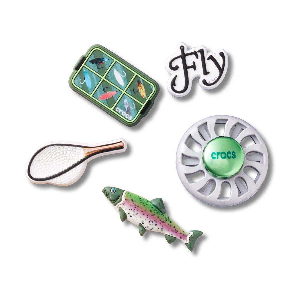 Crocs Jibbitz Fly Fishing 5 Pack, , bcf_hi-res