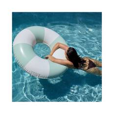 SUNNYLiFE Vacay Olive Stripe Inflatable Pool Tube, , bcf_hi-res