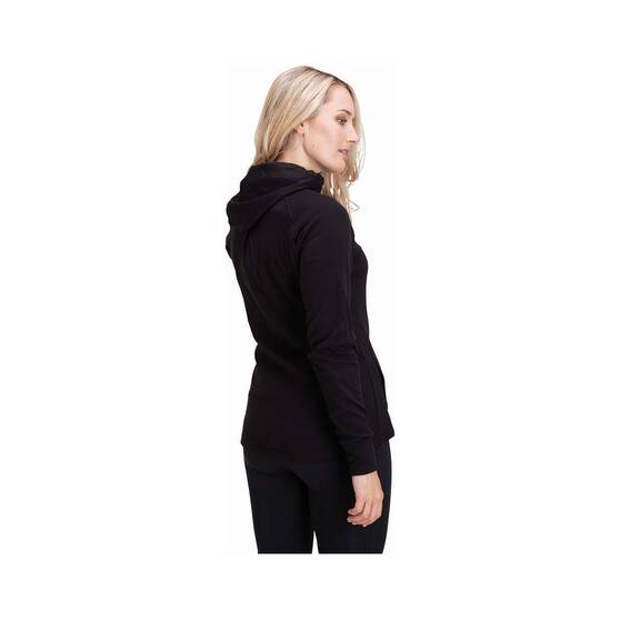 Macpac Women's Craigieburn 280 Merino Blend Hoodie Black 8, Black, bcf_hi-res