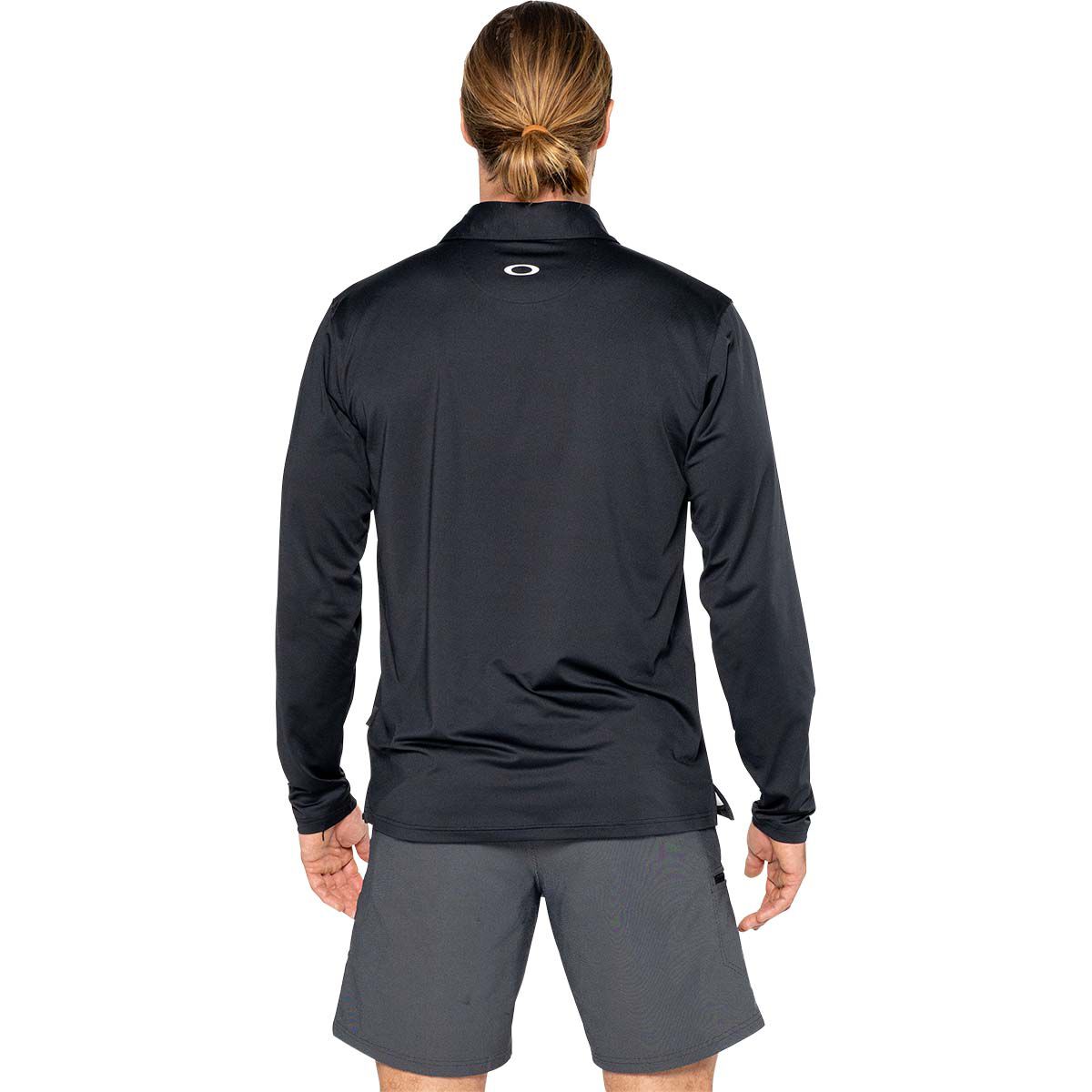 Oakley Men&rsquo;s Elements Long Sleeve Tech Polo, Blackout, bcf_hi-res