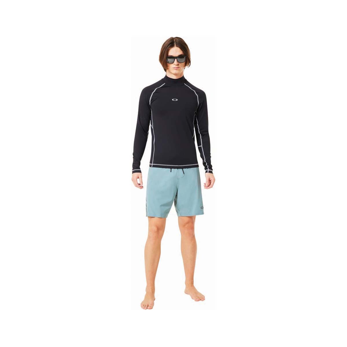 Oakley Men&rsquo;s Elements Bhodi Ellipse Long Sleeve Rashie, Blackout, bcf_hi-res