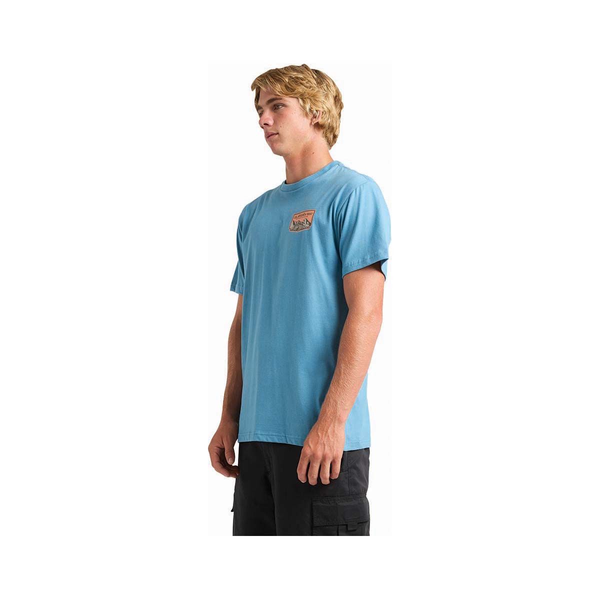 Quiksilver Men&rsquo;s Ground Swells Short Sleeve Tee, Airforce Blue, bcf_hi-res