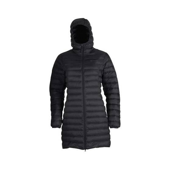 Macpac Women's Uber Light Long Jacket, Black, bcf_hi-res