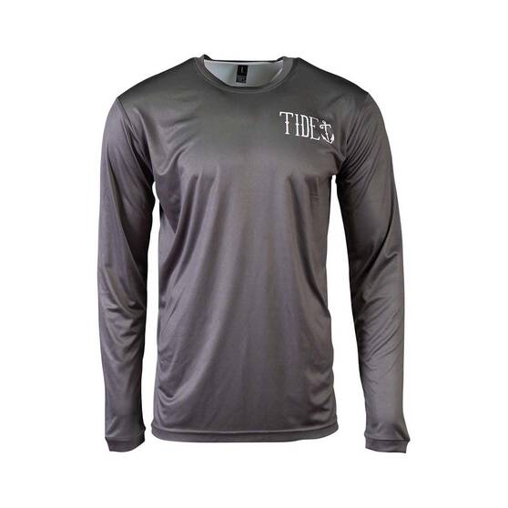 Tide Apparel Men's Angler Fishing Shirt, Charcoal, bcf_hi-res