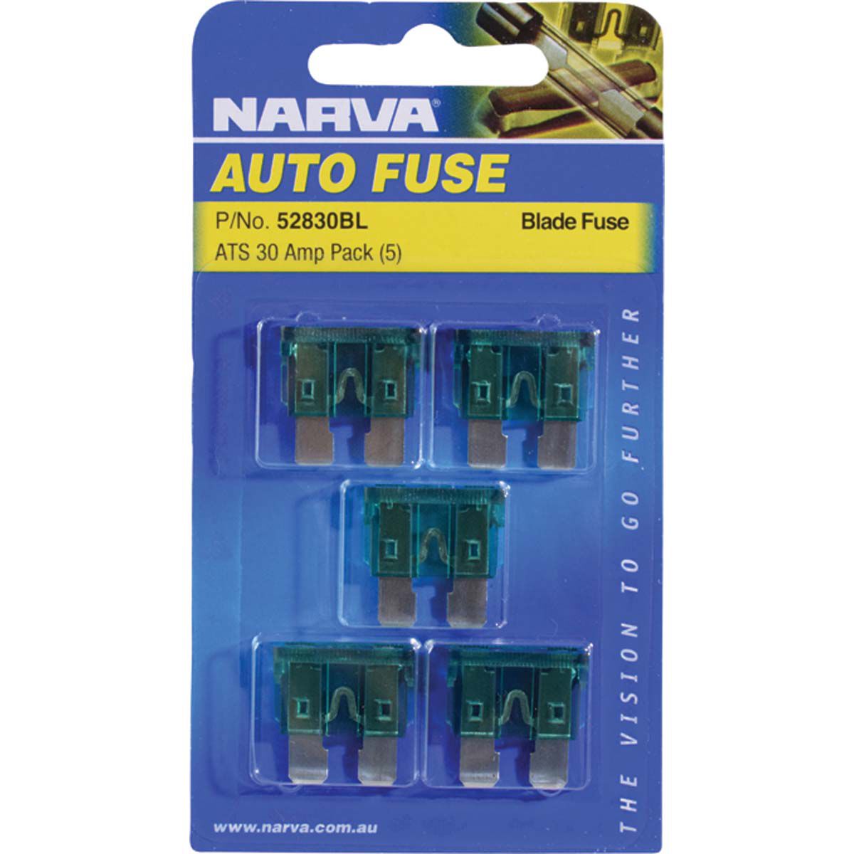 Narva AF Blade Fuse - 30A, 5 Pack, , bcf_hi-res