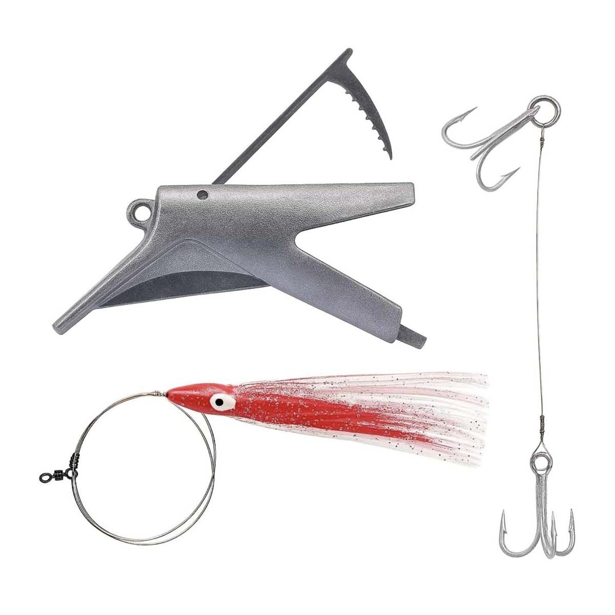 Lure Us In Reaper Rig Full Assembly Medium Red Silver, Red Silver, bcf_hi-res