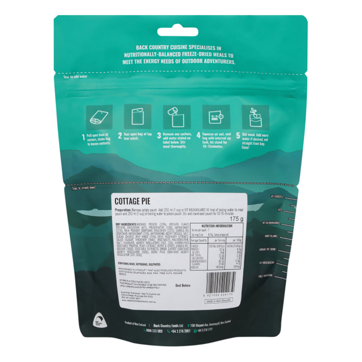 Back Country Cuisine Freeze Dried Cottage Pie 2 Serves, , bcf_hi-res