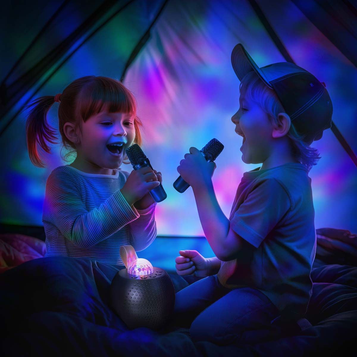 Mirabella Portable Karaoke Set with Disco Light, , bcf_hi-res