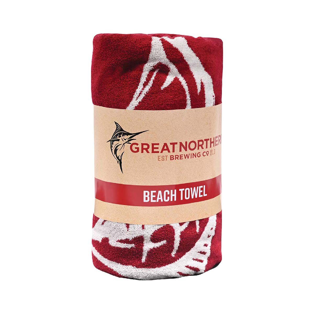 The Great Northern Brewing Co. Beach Towel Red, Red, bcf_hi-res