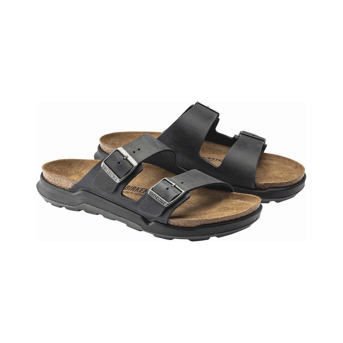 Birkenstock Men's Arizona Cross Town Sandals, Black Waxy/Oil, bcf_hi-res