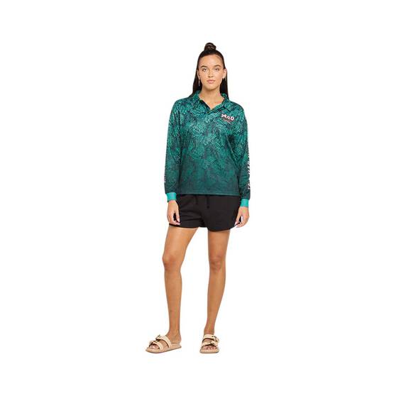 The Mad Hueys Women's Throwback Fishing Jersey, Palm Green, bcf_hi-res