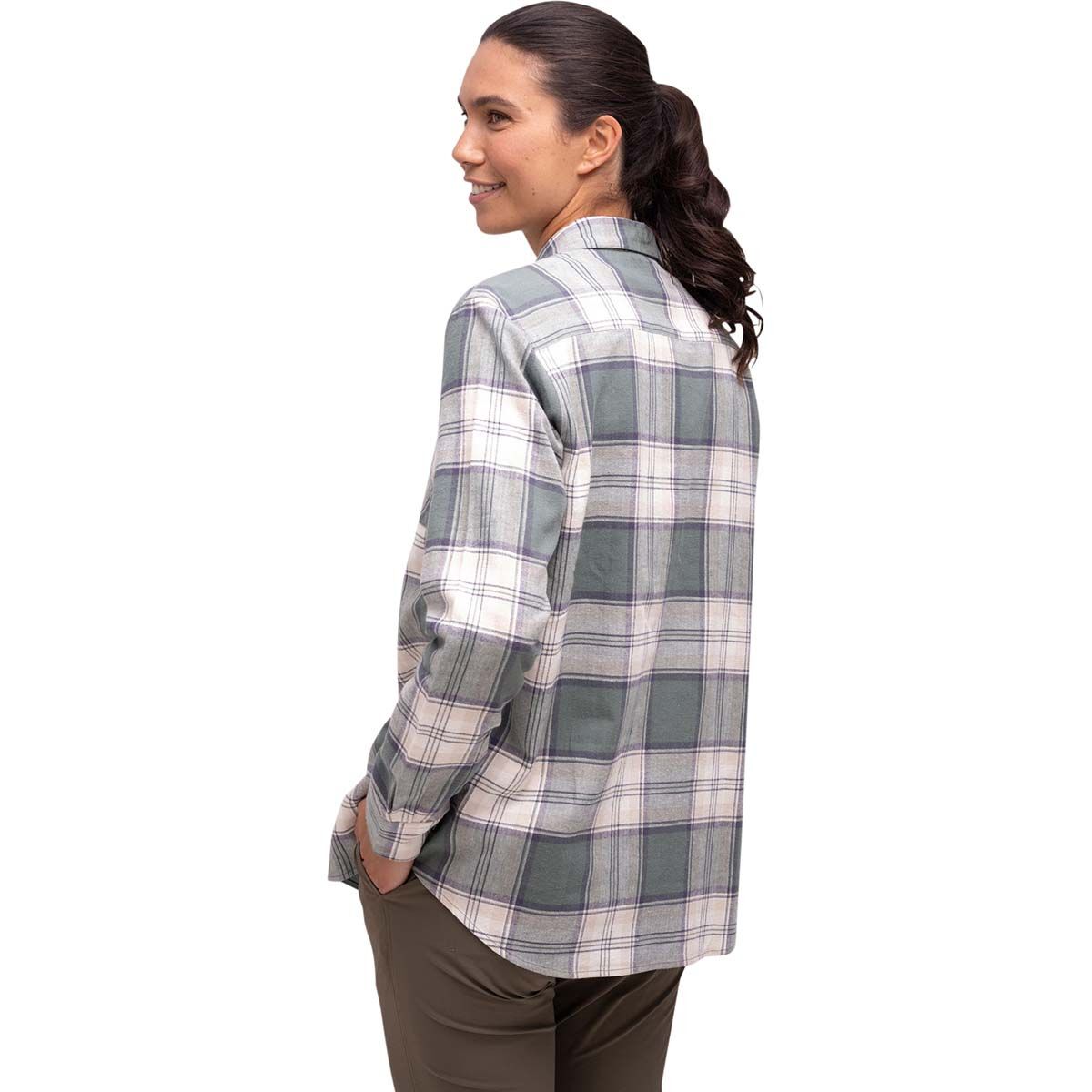 Macpac Women's Sutherland Shirt, Dark Forest Plaid, bcf_hi-res
