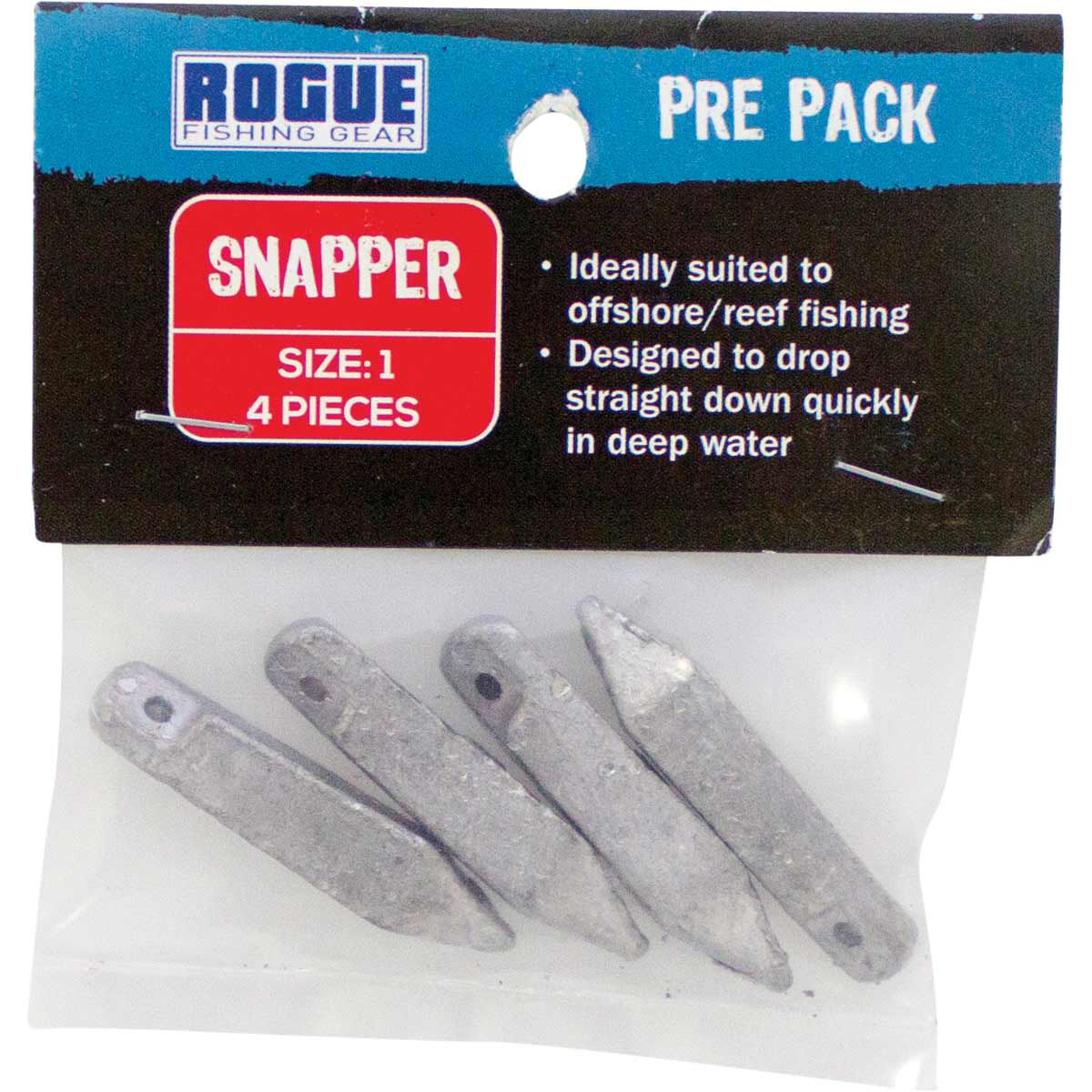 4 PACK GROUPER OR SNAPPER 16oz SNAP ON SINKER RIG