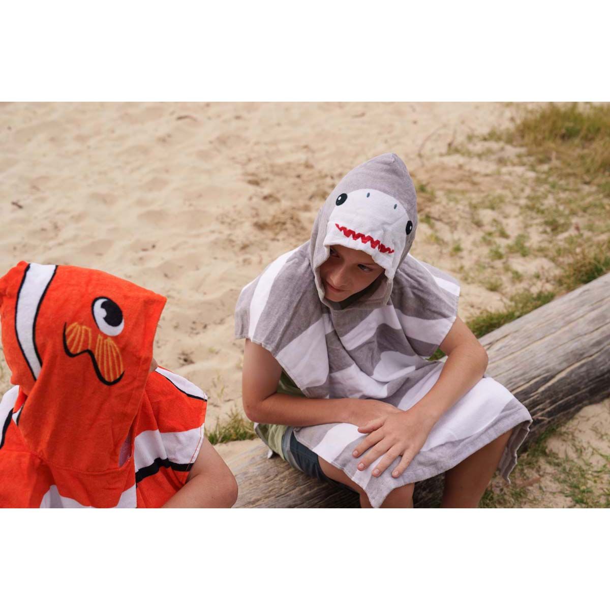 Kids Hooded Towel Shark, , bcf_hi-res