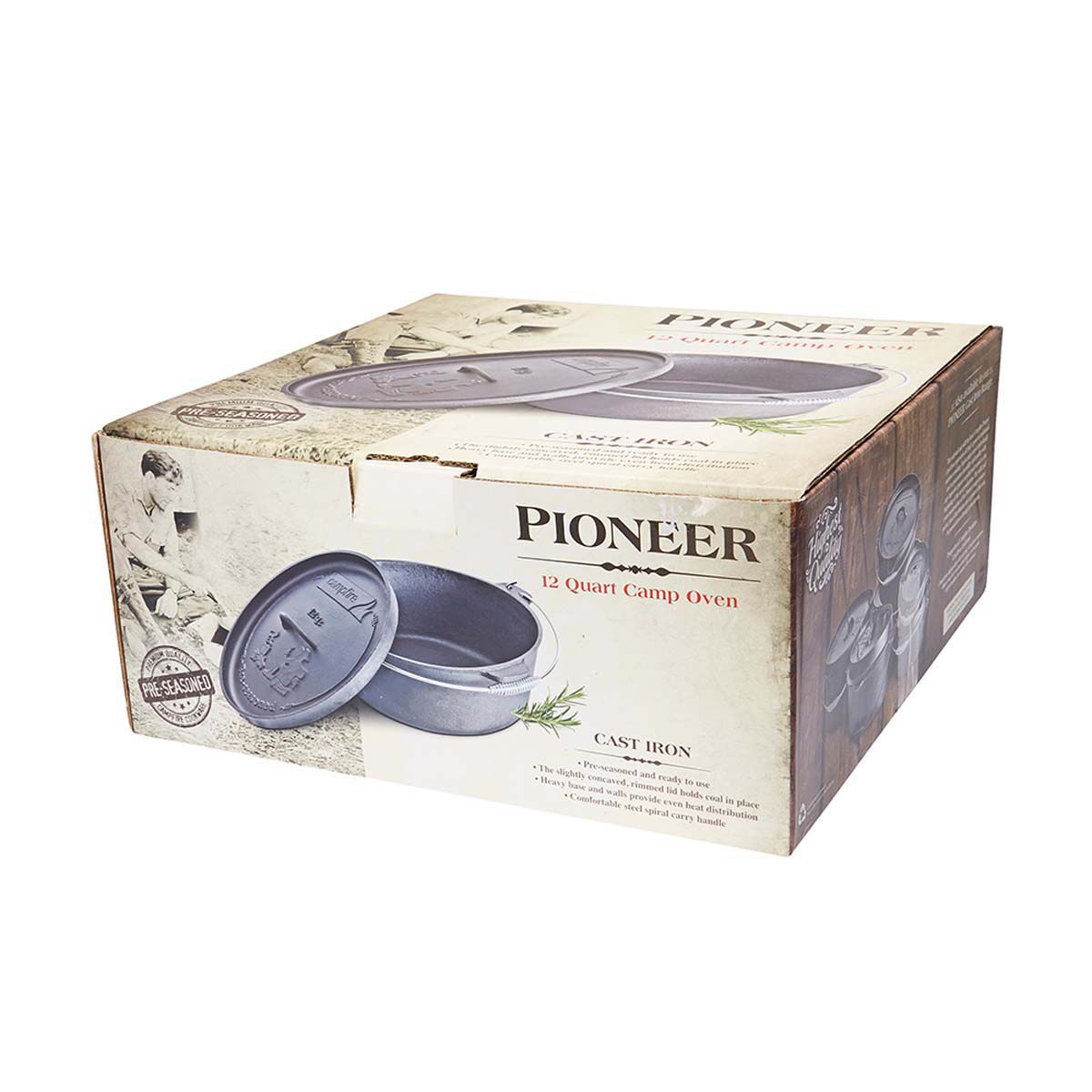 Campfire Pre Seasoned Cast Iron Camp Oven 12 Quart, , bcf_hi-res