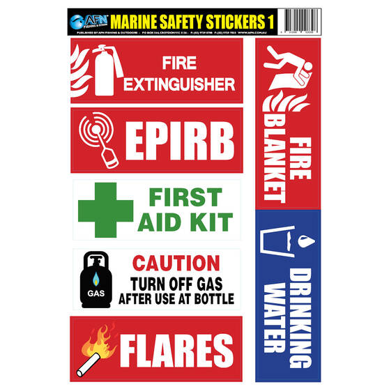 AFN Marine Safety Stickers Style 1 | BCF