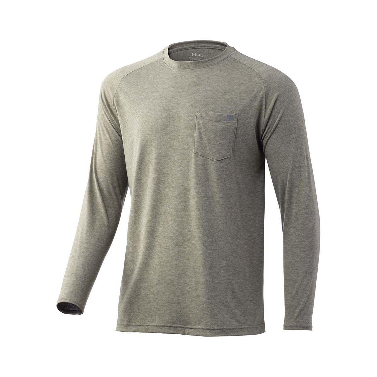Huk Men's Waypoint Long Sleeve Fishing Shirt, Moss, bcf_hi-res